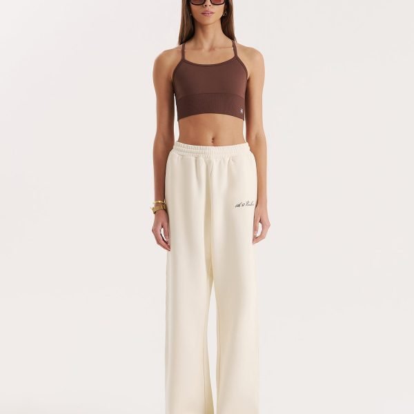 Buttercream 4th Wide Leg Branded Joggers- Fergie