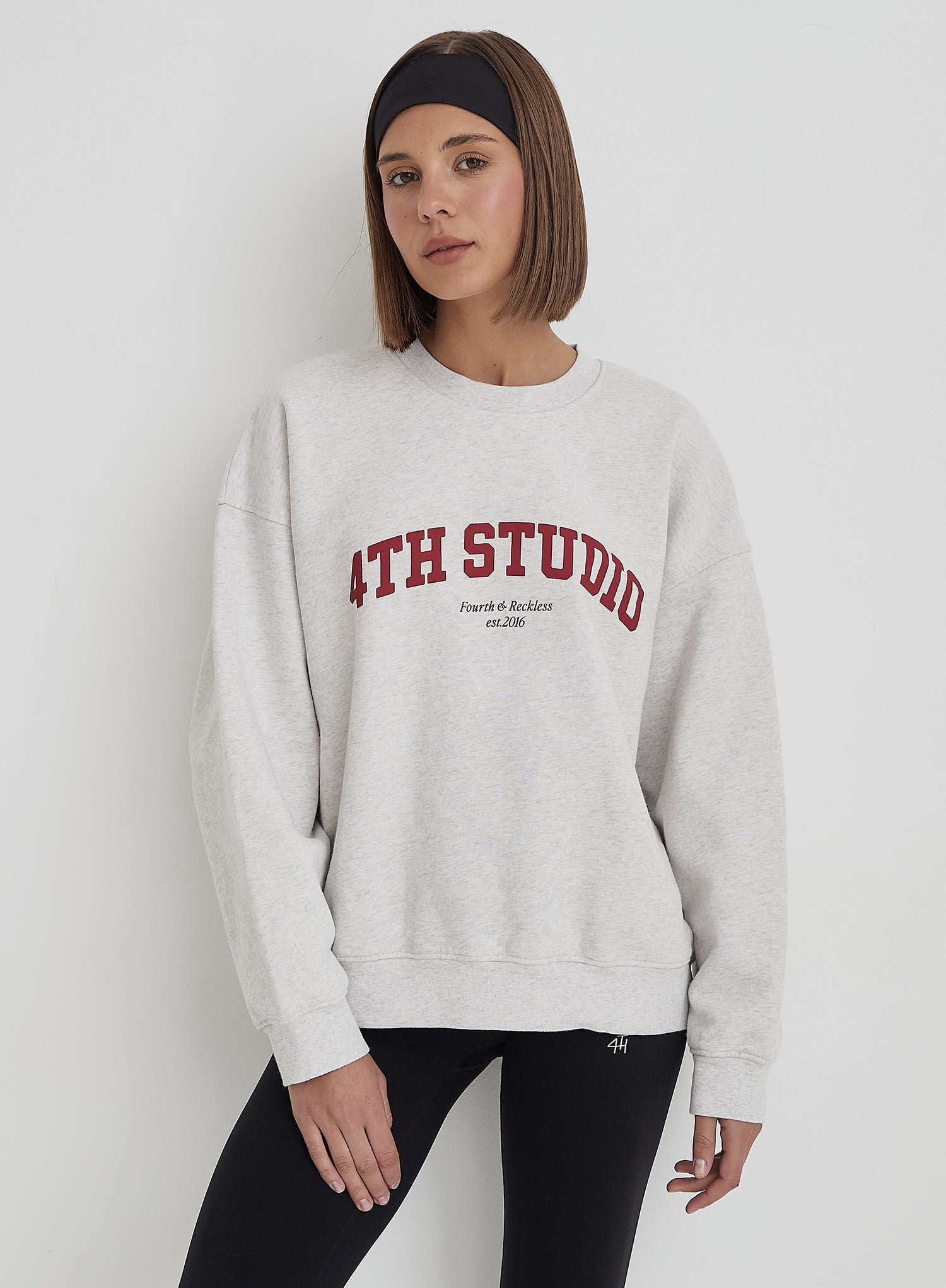 Second image of Grey 4th Studio Slogan Oversized Sweatshirt- Reece