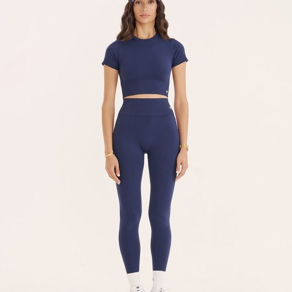 Navy Sculpting Seamless Gym Leggings- Tyler