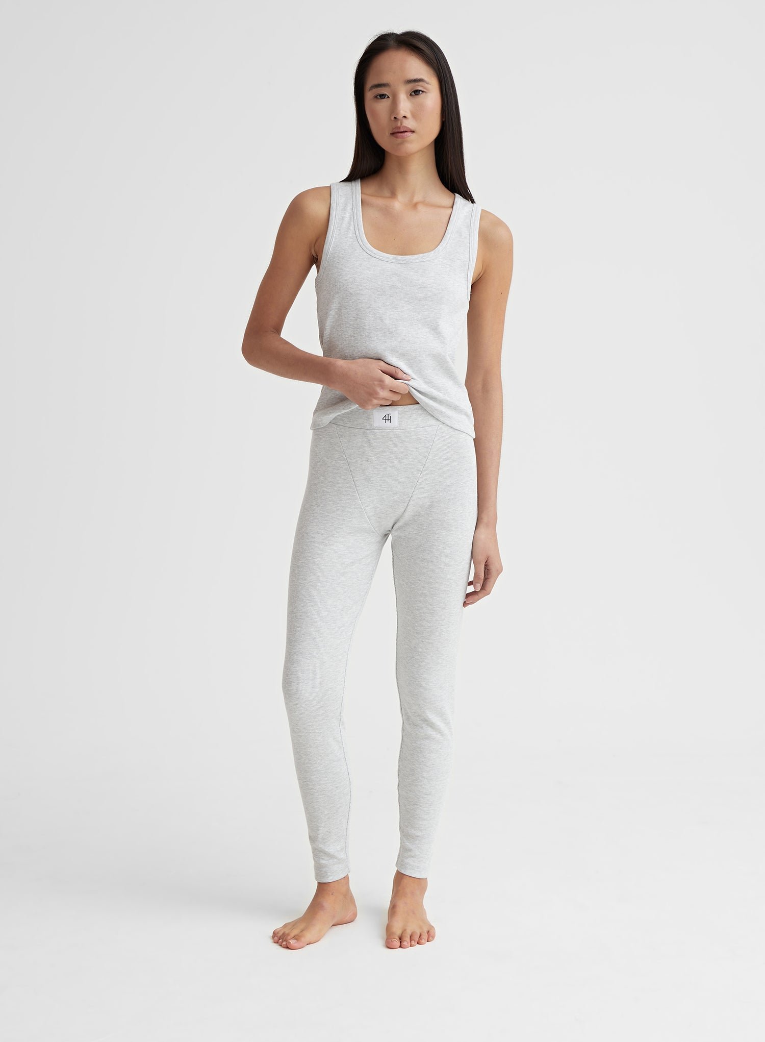 Second image of Grey Marl Vest Top - Leo