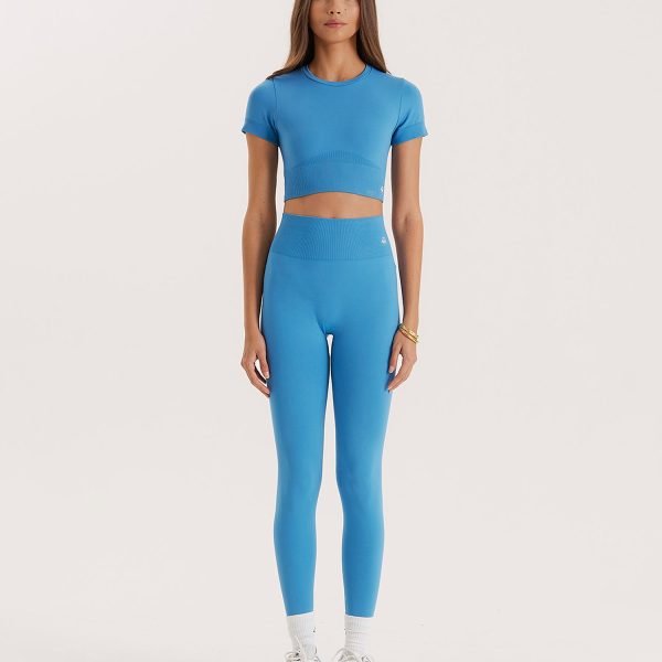 Blue Sculpting Seamless Gym Leggings- Tyler
