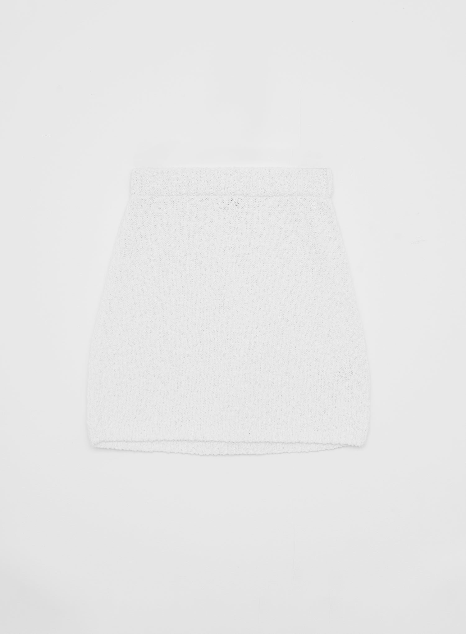 Second image of White Cotton Knit Mini Skirt - Eden