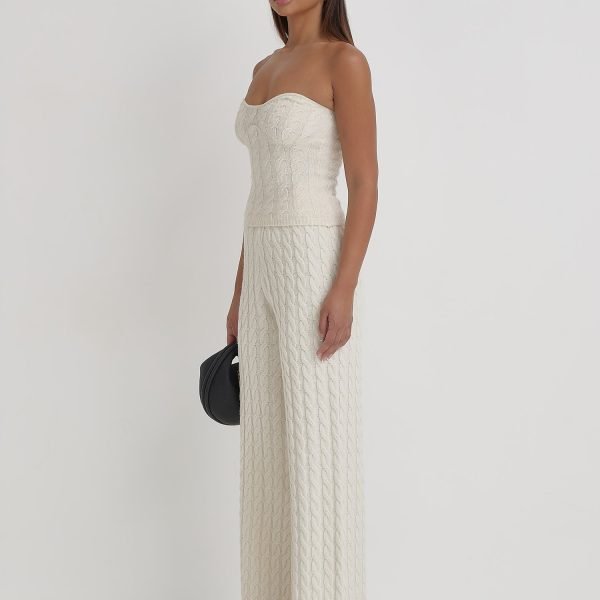 Cream Knitted Trouser- Janina